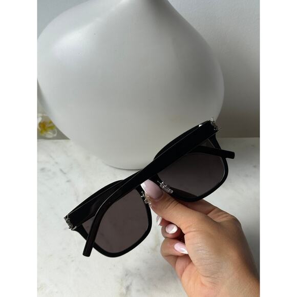 NEW Saint Laurent SLM105/F Square Sunglasses in Black - Picture 9 of 10